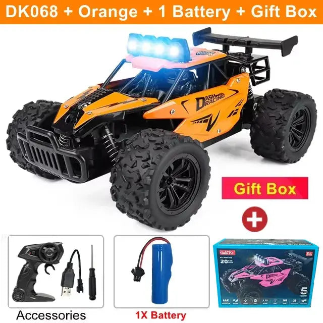 Remote Control Car RC Drift Racing 1:16 Vehicle Off Road Alloy 2.4G Radio High-Speed Trucks With LED Light Climbing Gift Kid Toy - Magic Remotes