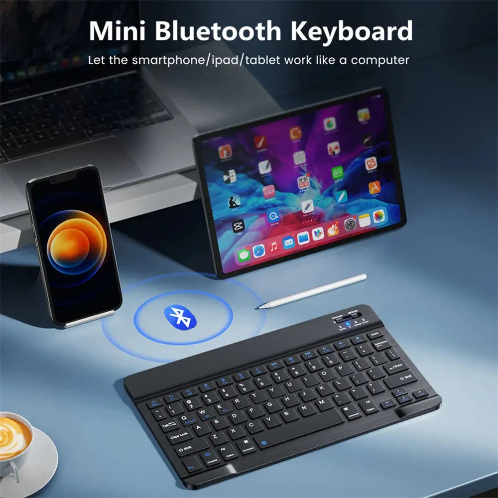Mini Wireless Keyboard Bluetooth Keyboard For ipad Phone Tablet Portable Bluetooth Keyboard and Mouse For Samsung Xiaomi Android - Magic Remotes