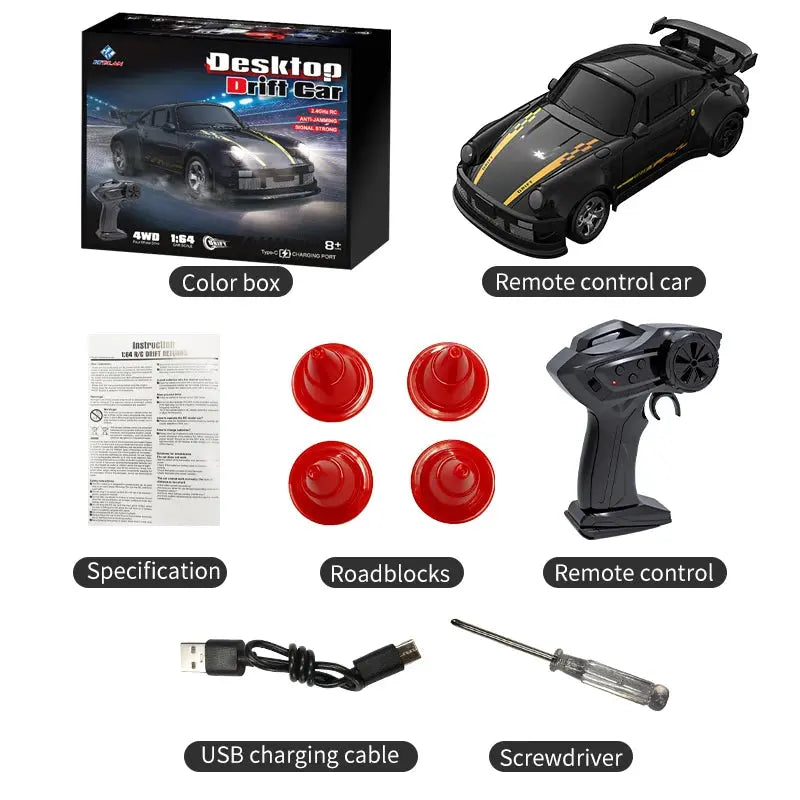 2025 New Kf20 1:64 Drift Rc Car Four-wheel remote-controlled racing car Full proportions Desk Competition Toy Boys Ideal gifts. Magic Remotes