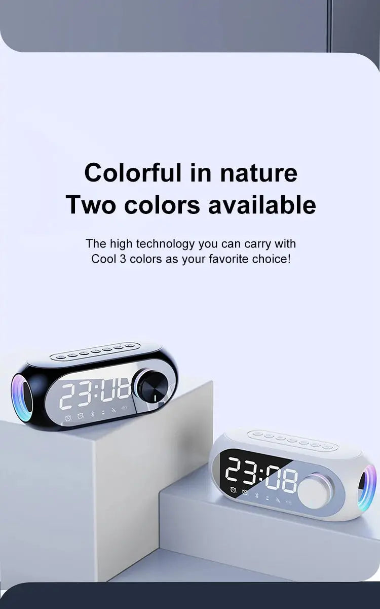 Alarm Clock Radio FM Bluetooth Speaker Portable Subwoofer Caixa De Som Sound Box Music Wireless Mini Woofers Bocina Lamp Column Magic Remotes