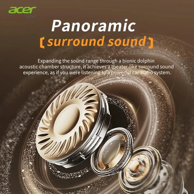 Acer Ohr546 Bluetooth Headphones 2025 New Model Wireless Earphones In-Ear Design Comfortable to Wear for Sports, Running, and Calls, Noise Reduction, Compatible with Mobile Phones, Tablets, and Laptop Devices Magic Remotes