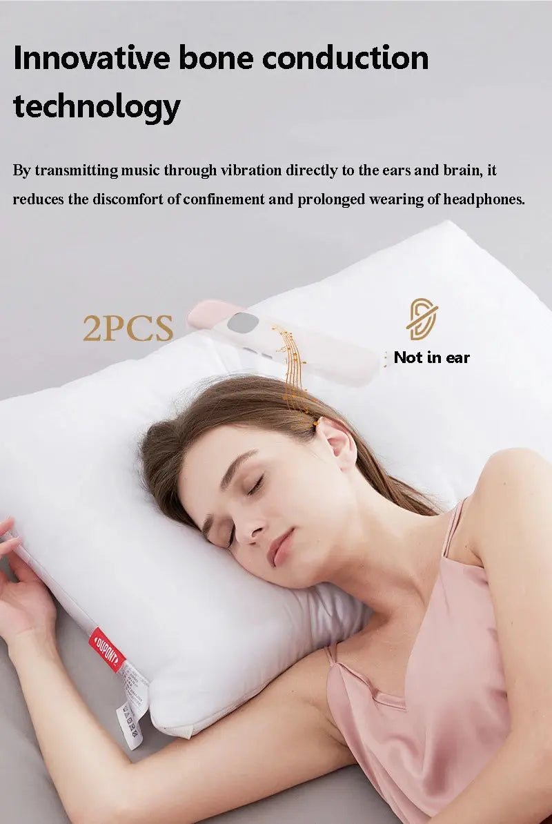 Under-Pillow Bone Conduction Bluetooth Speaker | White Noise Sleep Aid Soundbar with LED Display, TF Card MP3 Player & Timer Shutdown - Magic Remotes
