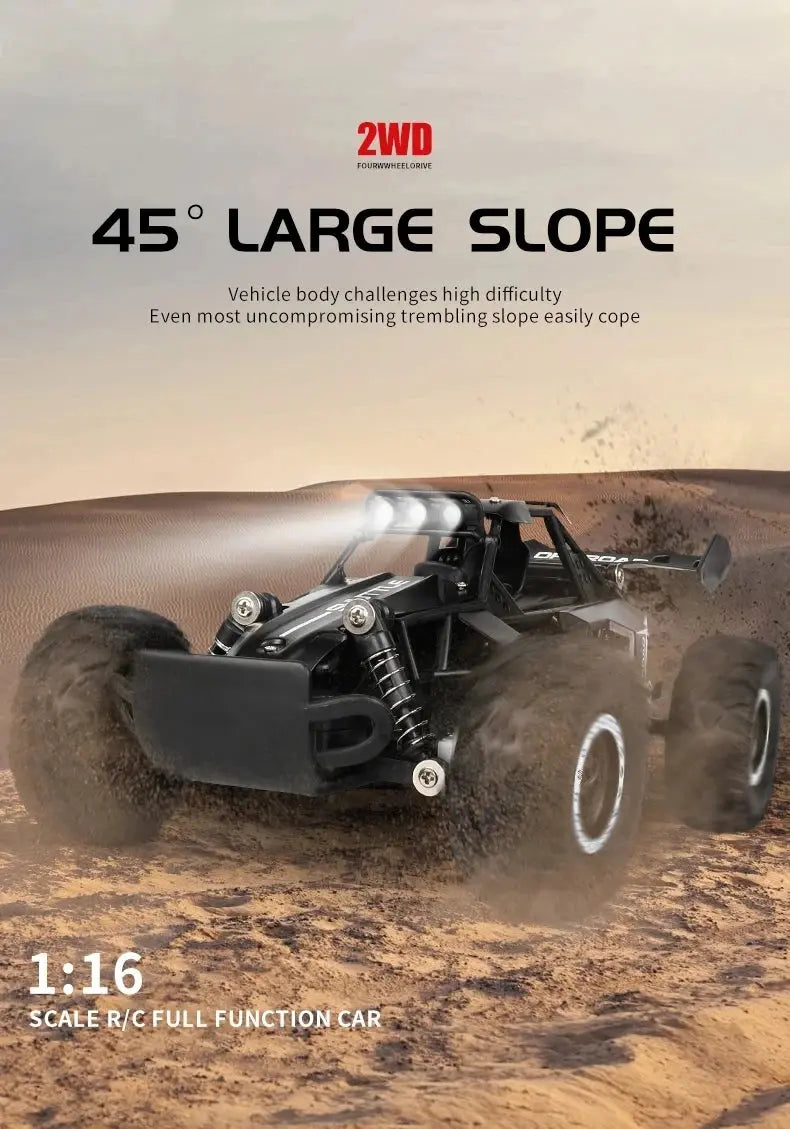 Remote Control Car RC Drift Racing 1:16 Vehicle Off Road Alloy 2.4G Radio High-Speed Trucks With LED Light Climbing Gift Kid Toy - Magic Remotes
