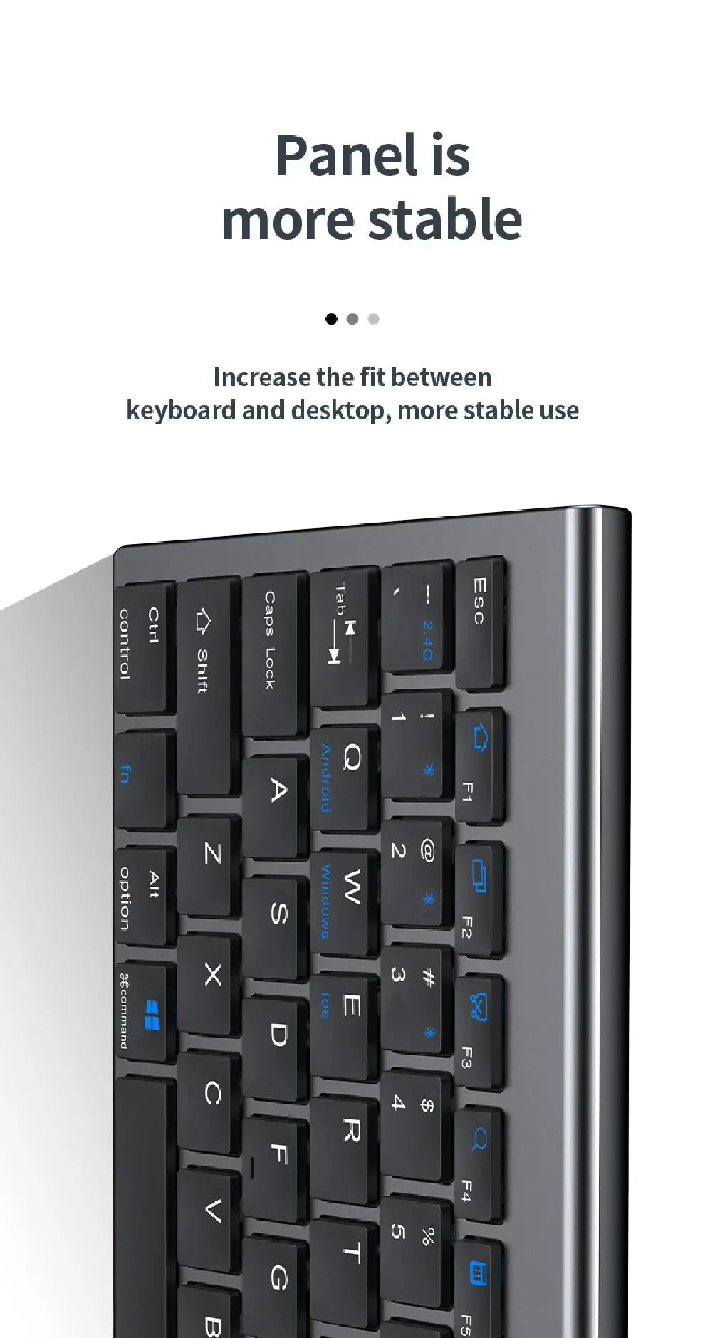Gray Bluetooth 5.0 & 2.4G Wireless Keyboard Mouse Combo Rechargeable Full Size Wireless Keyboard for Notebook Laptop - Magic Remotes