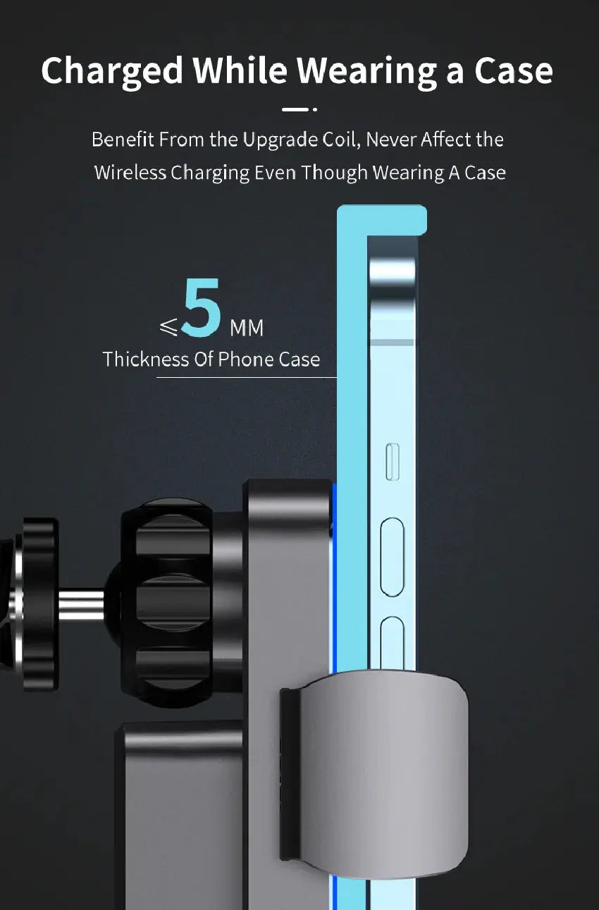 Wireless Car Charger Dual Coil Car Phone Holder Stand for Samsung Galaxy Z Flip 5 4 3 S22 S21 iPhone 14 13 Fast Charging Station - Magic Remotes