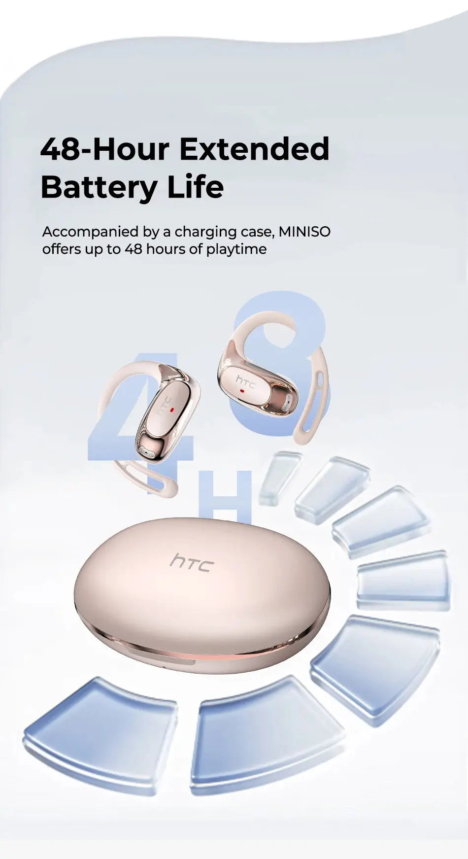 Bluetooth Auricles HTC NE35 2026 AI Real-Time Language Translator Earbuds 134 Languages BT6.0 IPX5 90H Battery Wireless Headset Magic Remotes