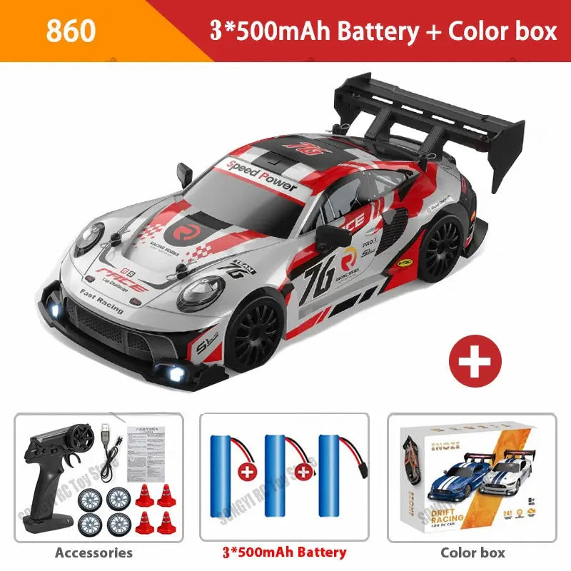 RC Drift Car 4WD Remote Control High Speed Racing Vehicle with LED Lights 2.4GHz Radio 4x4 Off-Road Truck Toy for Children Kids Magic Remotes