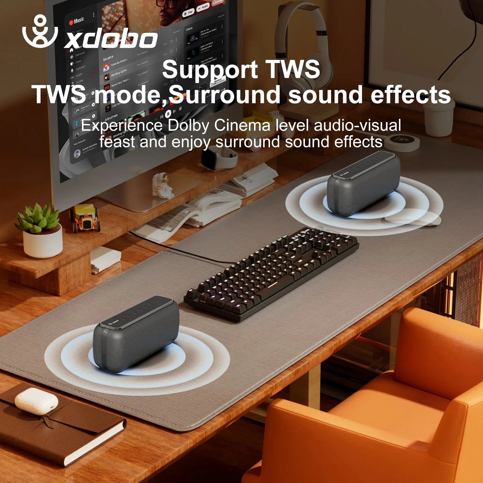 XDOBO X8 60W Portable Outdoor Speakers Bluetooth Wireless Bass Subwoofer Waterproof 6600mAh TWS Function Support TF/AUX Magic Remotes