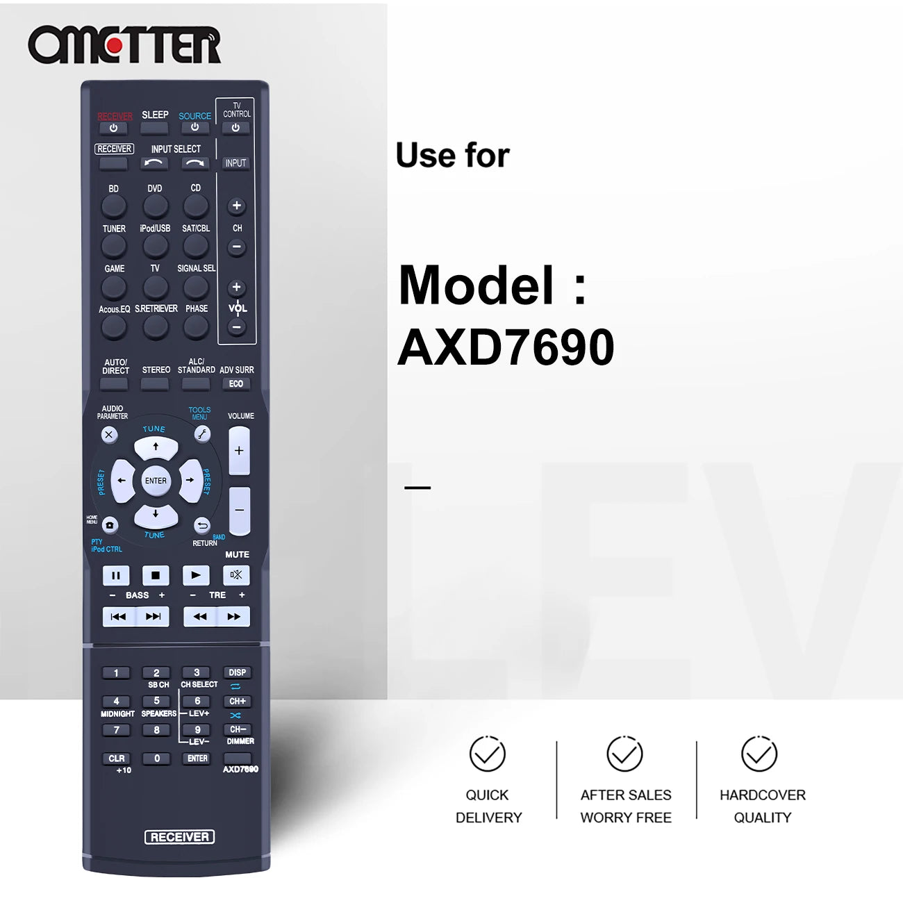 AXD7690 Remote Control For Pioneer AV Receiver VSX-56TXI VSX-9300TX VSX-523-K