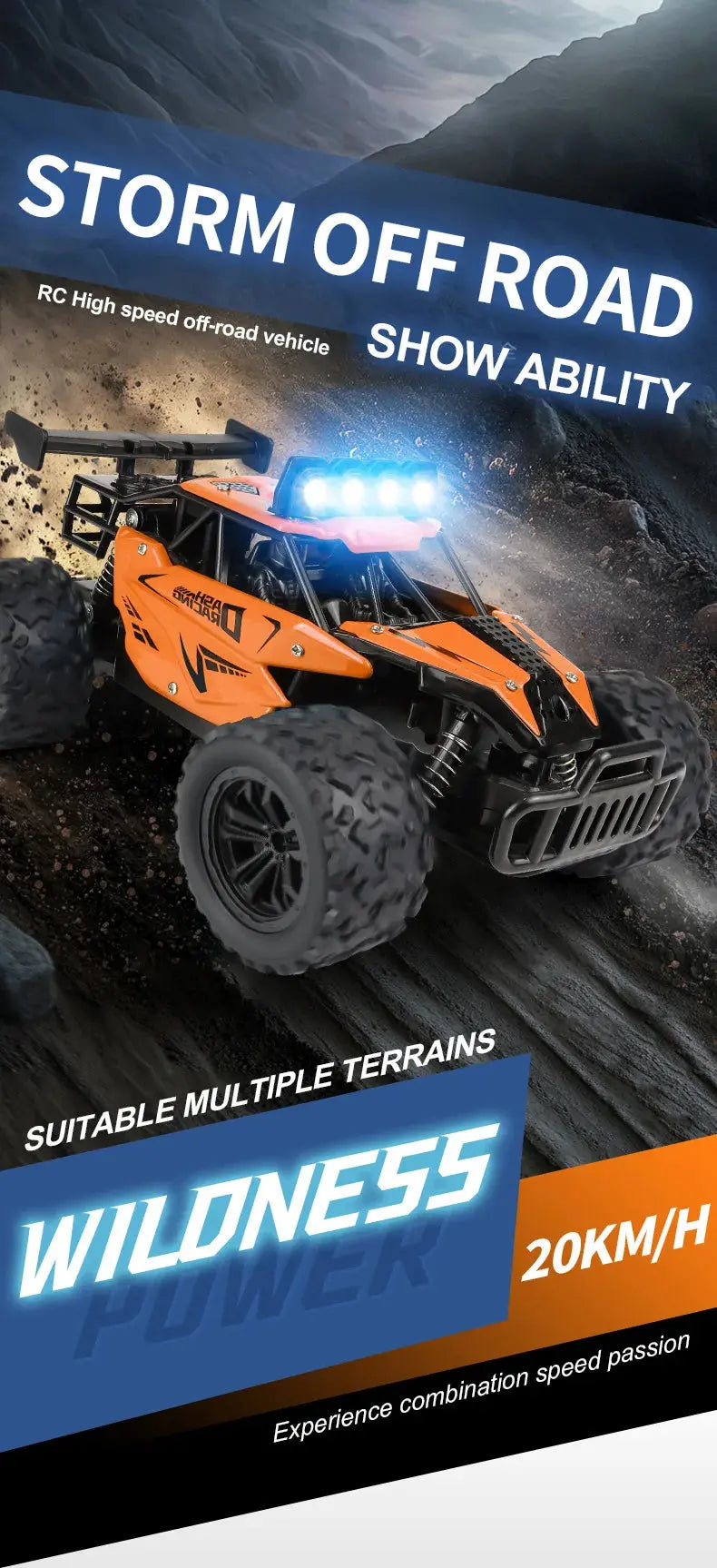 Remote Control Car RC Drift Racing 1:16 Vehicle Off Road Alloy 2.4G Radio High-Speed Trucks With LED Light Climbing Gift Kid Toy - Magic Remotes