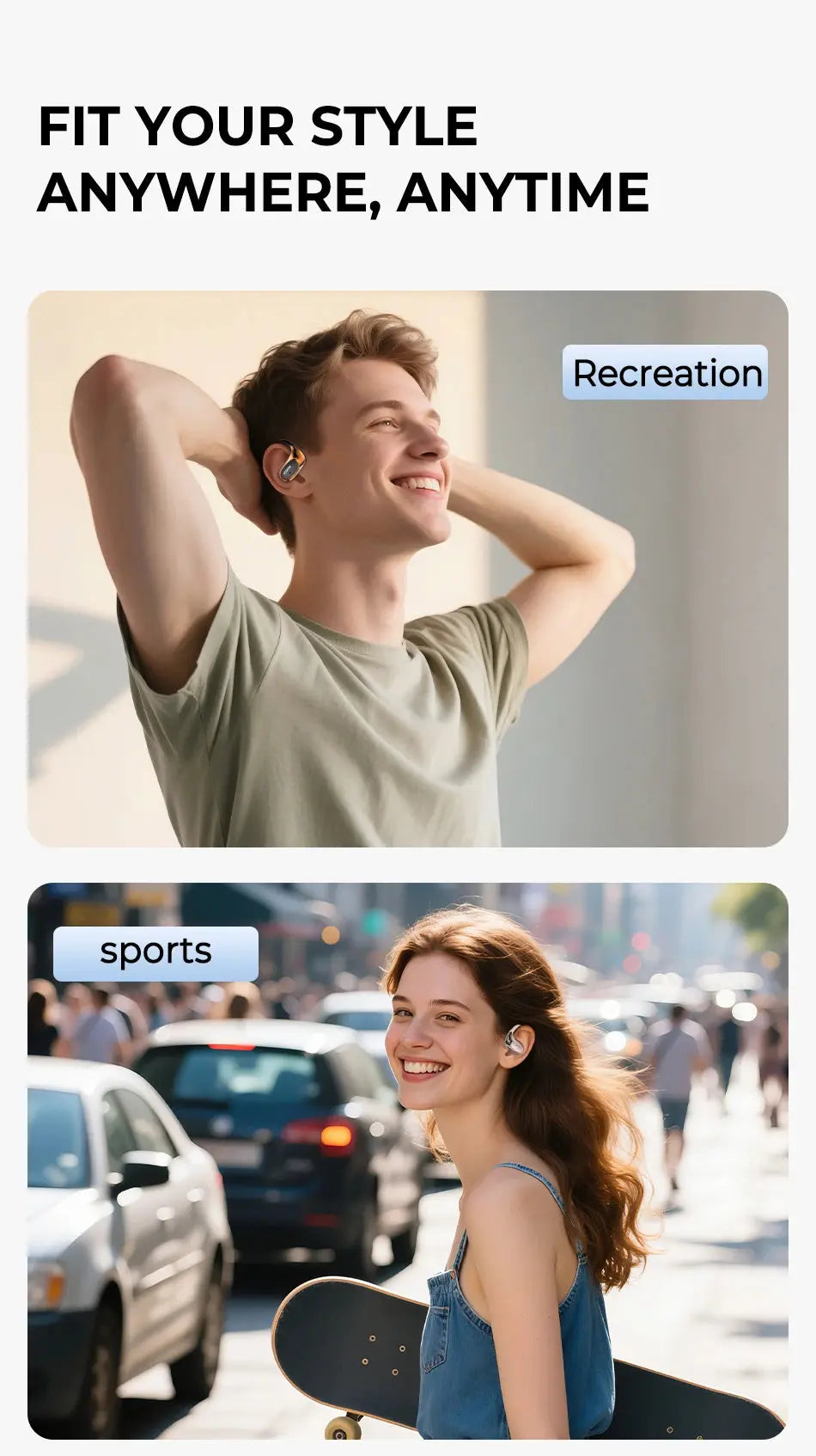 Bluetooth Auricles HTC NE35 2026 AI Real-Time Language Translator Earbuds 134 Languages BT6.0 IPX5 90H Battery Wireless Headset Magic Remotes