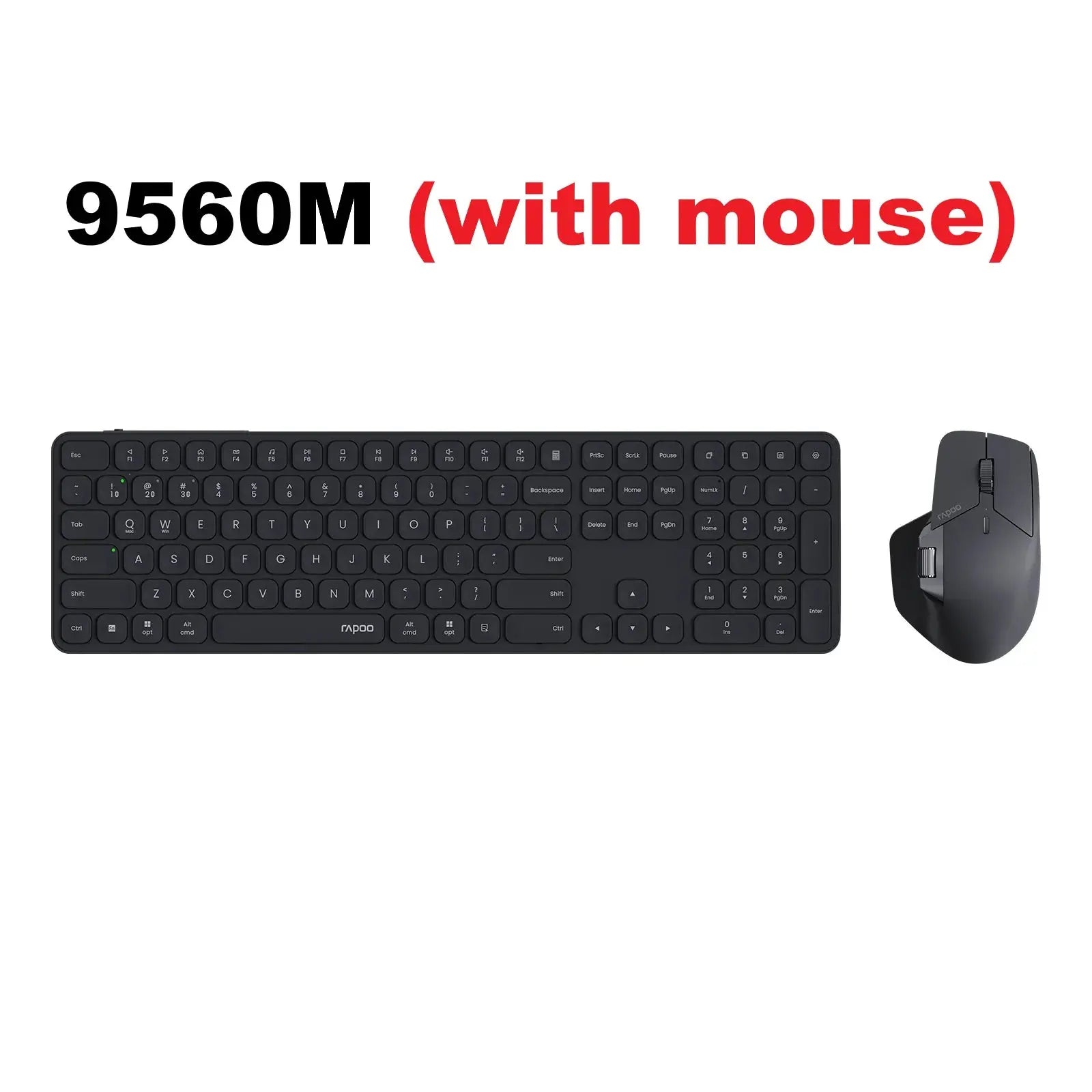 Rapoo 9560M Wireless Keyboard and Mouse Combo E9550L USB-C Rechargeable 110-Key Ultra-Thin Keyboard and MT760SE Wireless Mouse Magic Remotes