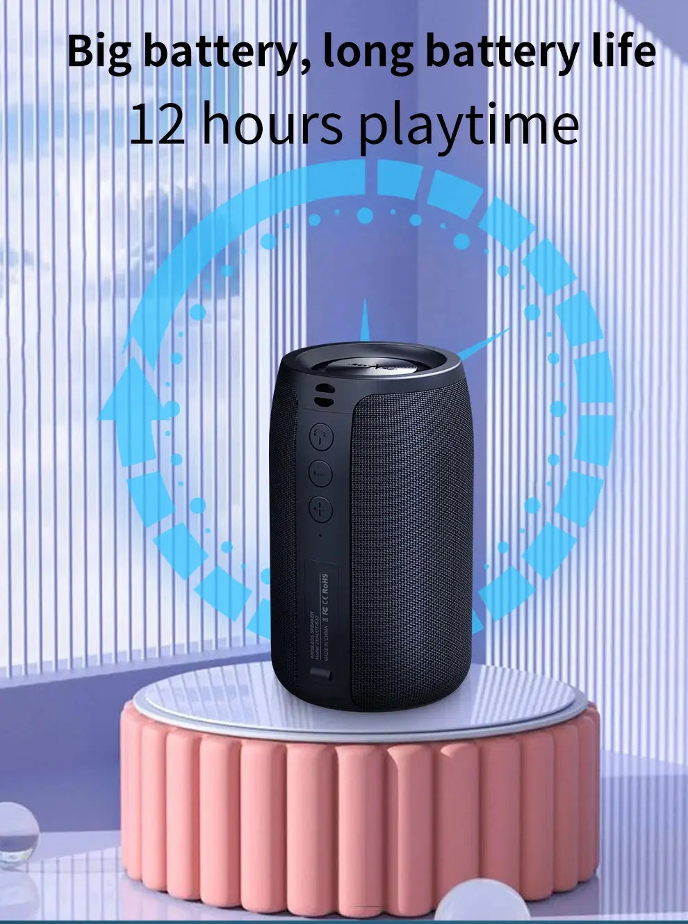 Zealot-S32 Wireless Speaker Outdoor Portable Subwoofer Speaker, Waterproof IPX 6, Dual Pairing,1800mAh Battery Magic Remotes