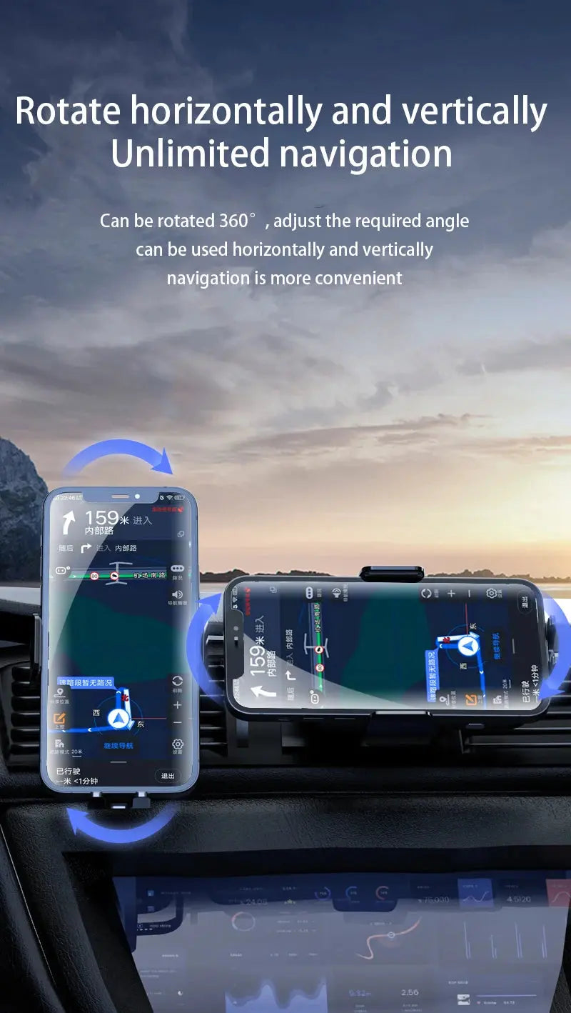 Wireless Car Charger Dual Coil Car Phone Holder Stand for Samsung Galaxy Z Flip 5 4 3 S22 S21 iPhone 14 13 Fast Charging Station - Magic Remotes
