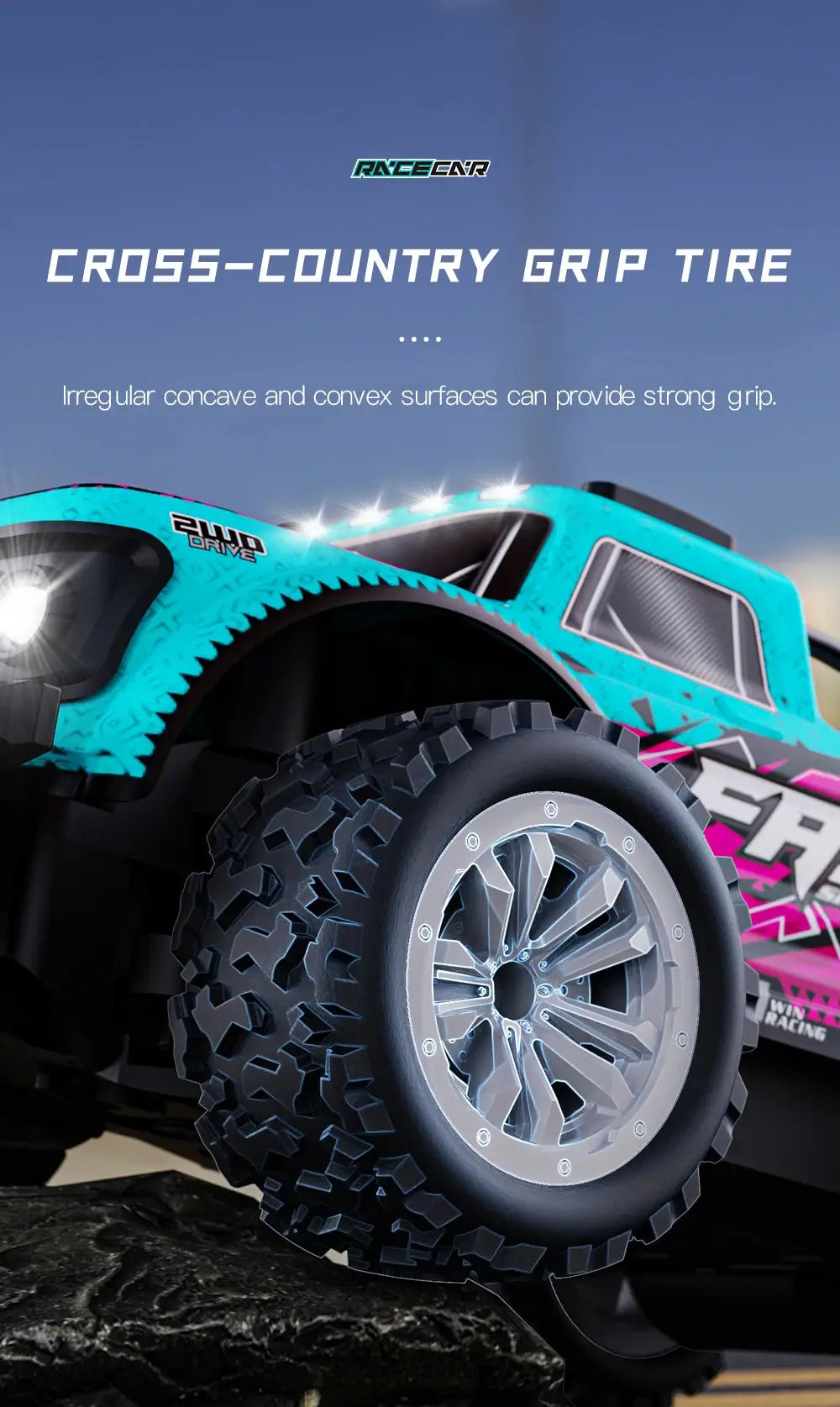 ZWN 1:16/1:20 2.4G Model RC Car With LED Light 2WD Off-road Remote Control Climbing Vehicle Outdoor Cars Toy Gifts for Kids Magic Remotes