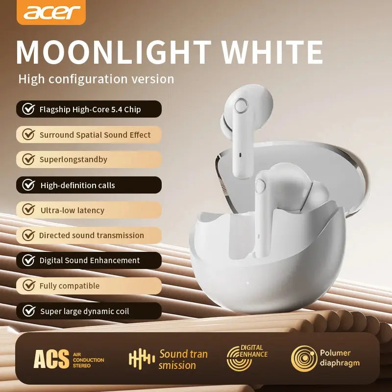 Acer Ohr546 Bluetooth Headphones 2025 New Model Wireless Earphones In-Ear Design Comfortable to Wear for Sports, Running, and Calls, Noise Reduction, Compatible with Mobile Phones, Tablets, and Laptop Devices Magic Remotes