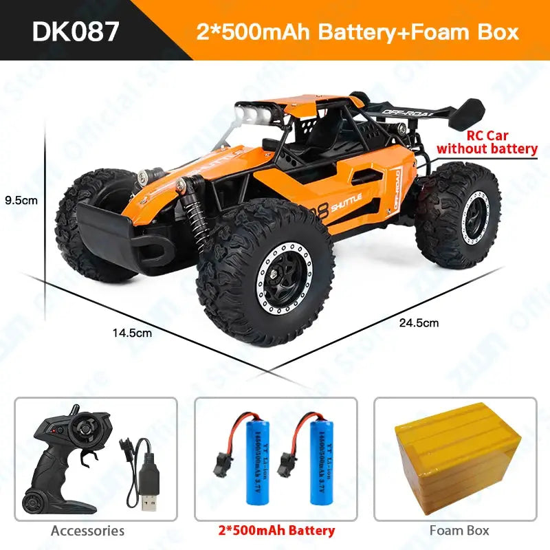 ZWN 1:16/1:20 2.4G Model RC Car With LED Light 2WD Off-road Remote Control Climbing Vehicle Outdoor Cars Toy Gifts for Kids Magic Remotes