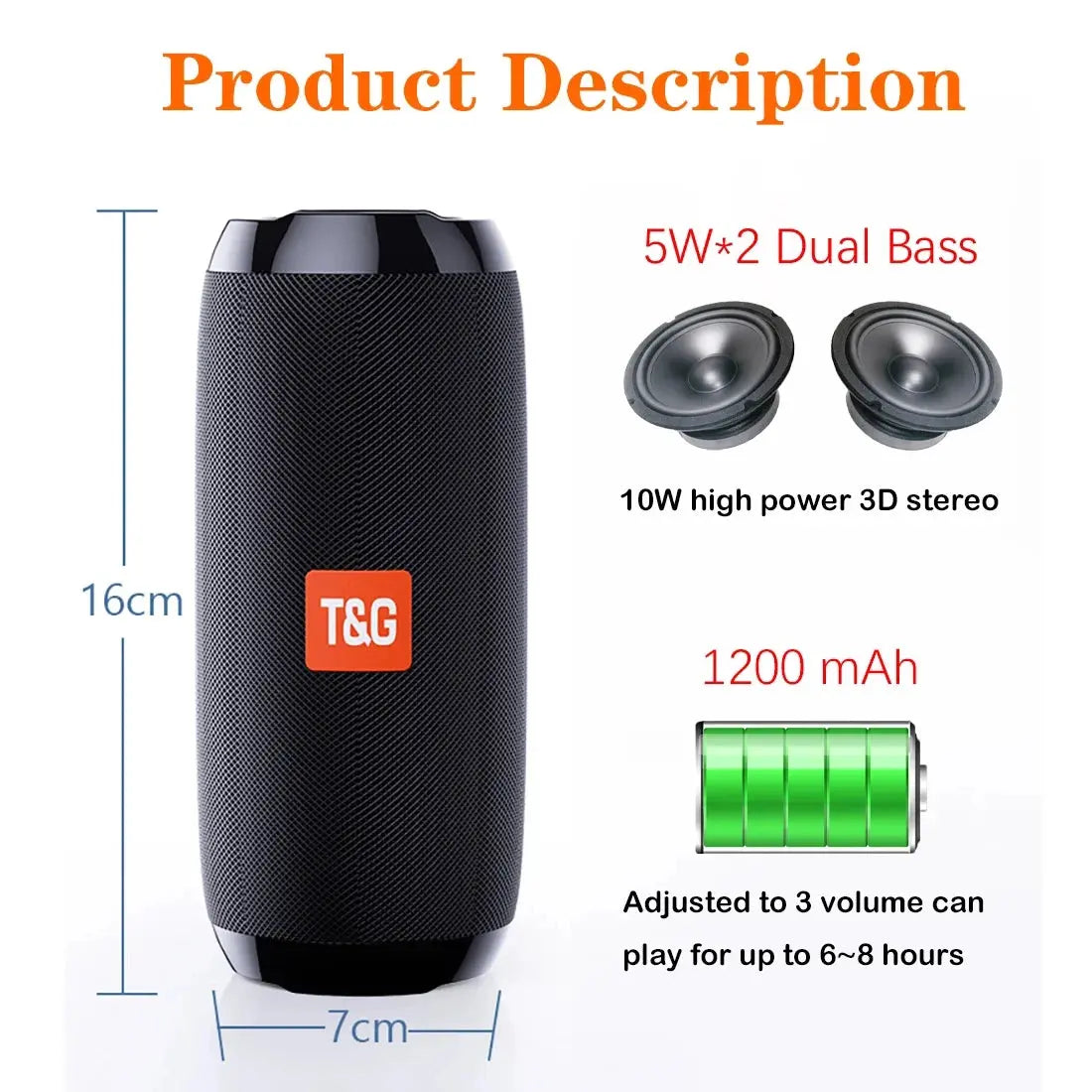 Portable Wireless Bluetooth Speaker Blutooth Music Sound Box For Caixa De Som Blootooth Subwoofer Radio FM Handfree Bass System Magic Remotes