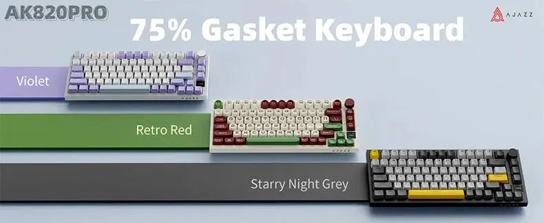 Ajazz AK820/AK820Pro Gaming Mechanical Keyboard Bluetooth 5.1/Wireless/C-Wired Customized Keyboard with Knob Hot Swapping Gasket - Magic Remotes
