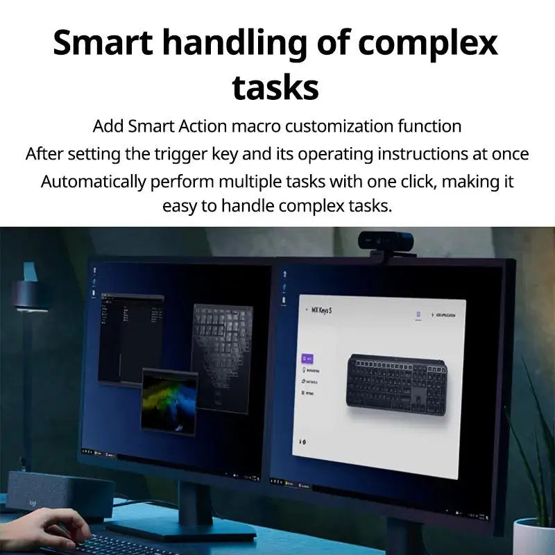 NEW Logitech MX Keys S Wireless Bluetooth Keyboard Office Multi-device Connection Backlit Bolt Ultra-thin and Portable - Magic Remotes