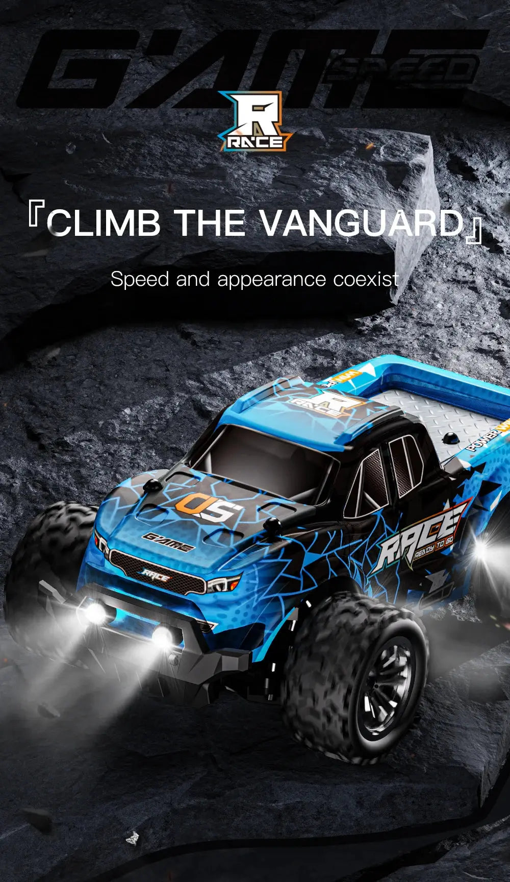 ZWN 1:16/1:20 2.4G Model RC Car With LED Light 2WD Off-road Remote Control Climbing Vehicle Outdoor Cars Toy Gifts for Kids Magic Remotes