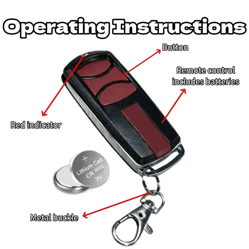 Compatible with LiftMaster 3-Button 433MHz Keychain Transmitter Garage Door Remote Control Universal Security+ 2.0 Opener Remote Magic Remotes