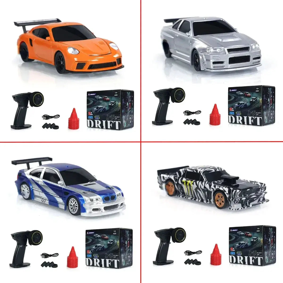 2.4G RC Drift Car 1/43 4WD Remote Control Car High Speed Four Wheel Drive Radio Controlled Mini Racing Car Model Boys Toys Gifts - Magic Remotes