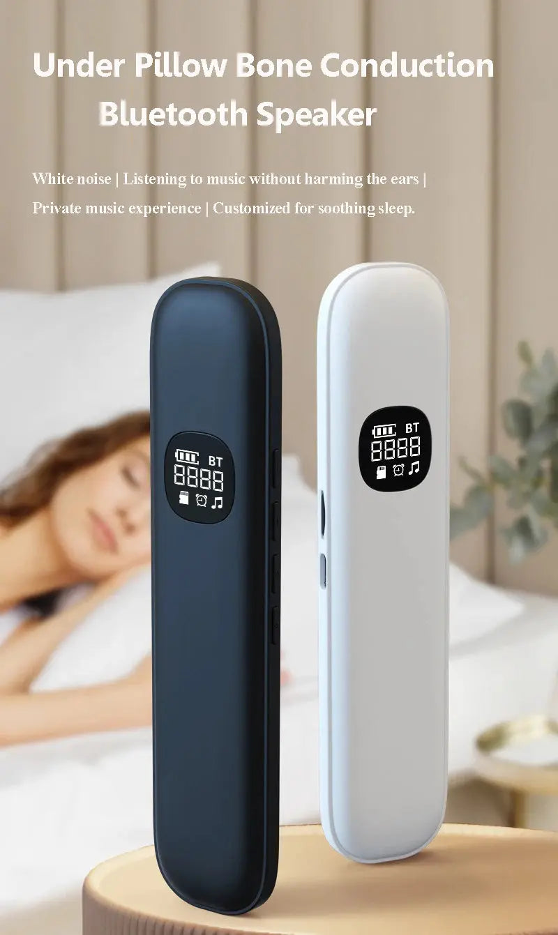 Under-Pillow Bone Conduction Bluetooth Speaker | White Noise Sleep Aid Soundbar with LED Display, TF Card MP3 Player & Timer Shutdown - Magic Remotes