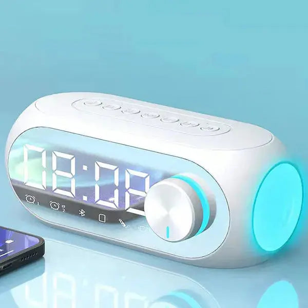 Alarm Clock Radio FM Bluetooth Speaker Portable Subwoofer Caixa De Som Sound Box Music Wireless Mini Woofers Bocina Lamp Column Magic Remotes