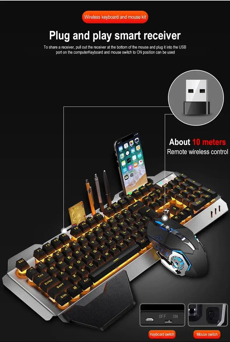 K680 Rechargeable 2.4G wireless keyboard and mouse suite Gaming computer Office esports Magic Remotes
