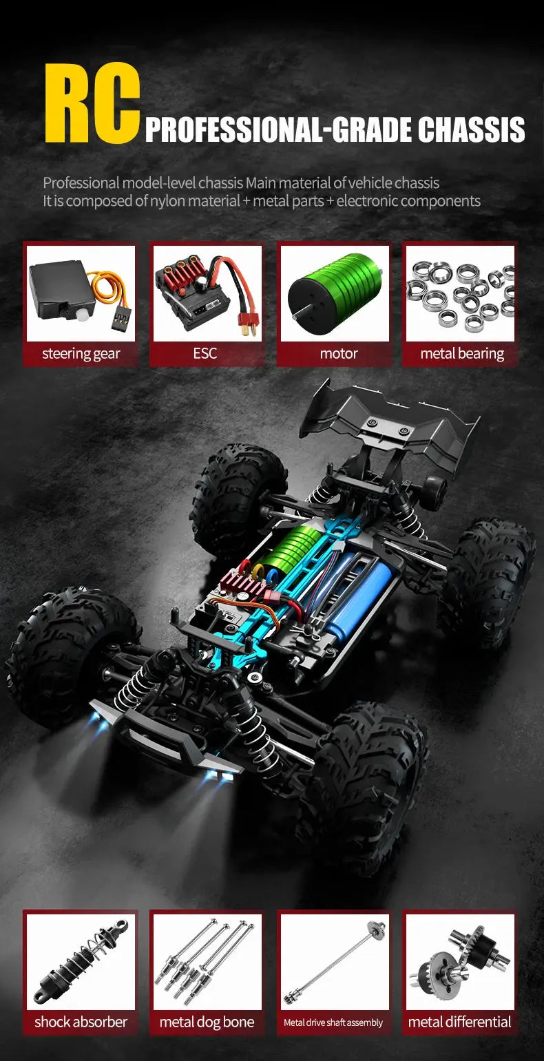 1:16 RC High Speed Car Off-Road 4WD Monster Truck Climbing Vehicle Boys Toy Remote Control Car Magic Remotes