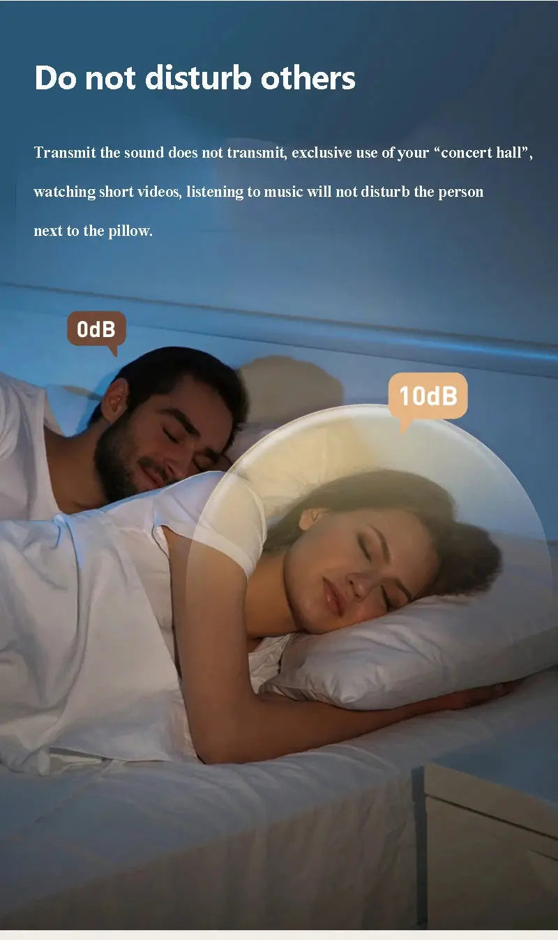 Under-Pillow Bone Conduction Bluetooth Speaker | White Noise Sleep Aid Soundbar with LED Display, TF Card MP3 Player & Timer Shutdown - Magic Remotes