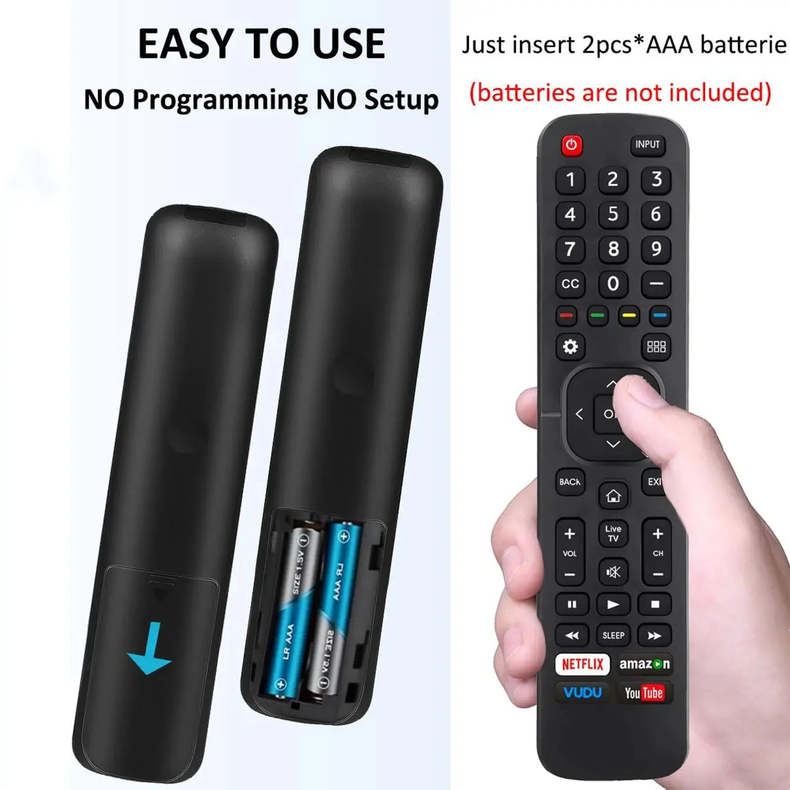Universal Remote for All Hisense TV Remote Compatible with All Hisense 4K LED HD UHD Smart TVs - Not for fire & roku TV Magic Remotes