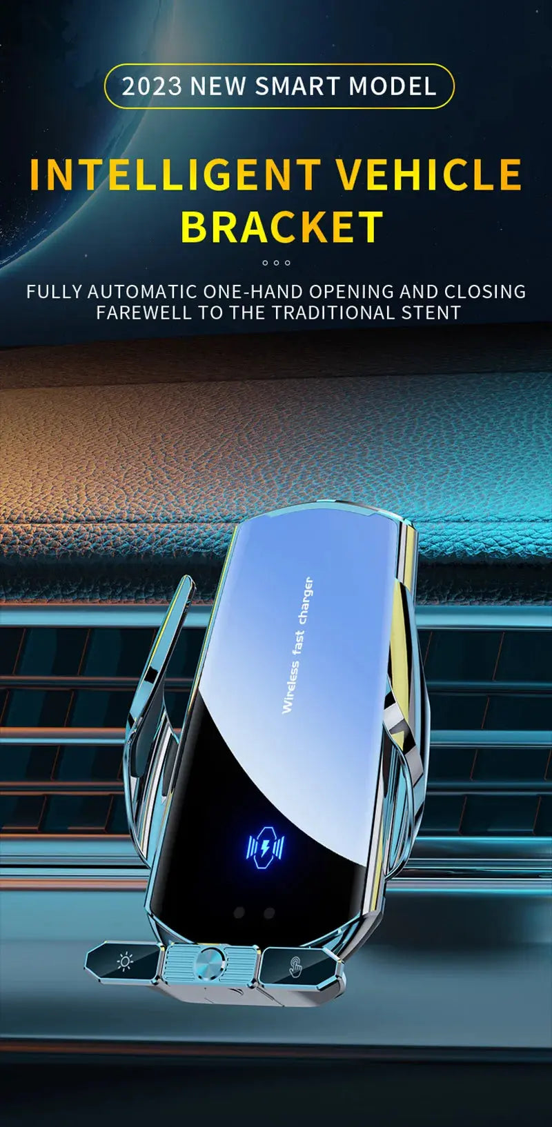 Car wireless charger Magnetic Cell Phone Holder Mobile Phone Stand in Car GPS Support 360° Rotatable Mount For iPhone Xiaomi - Magic Remotes