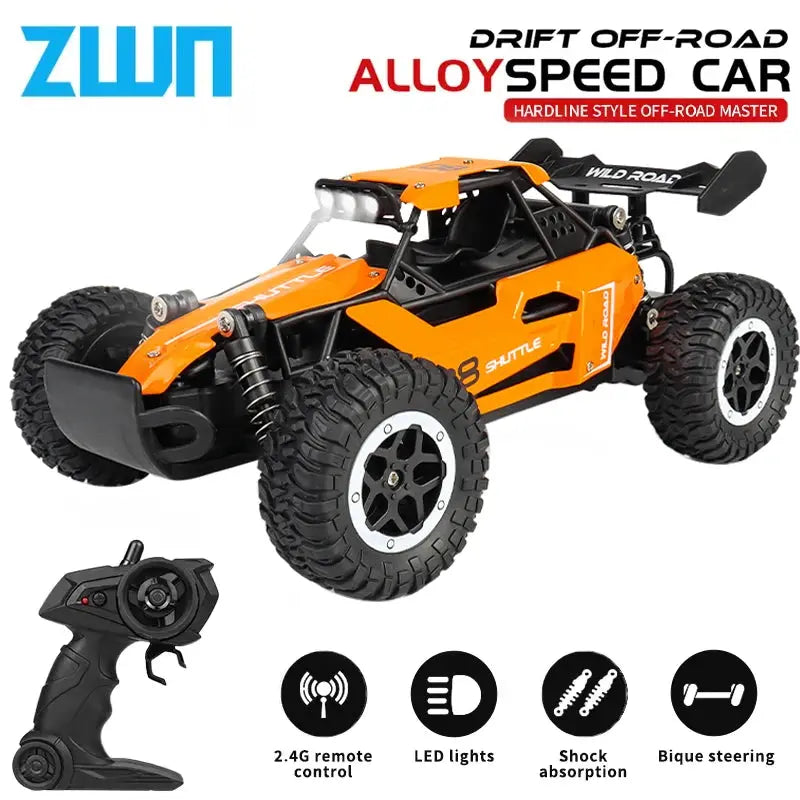 ZWN 1:16/1:20 2.4G Model RC Car With LED Light 2WD Off-road Remote Control Climbing Vehicle Outdoor Cars Toy Gifts for Kids Magic Remotes