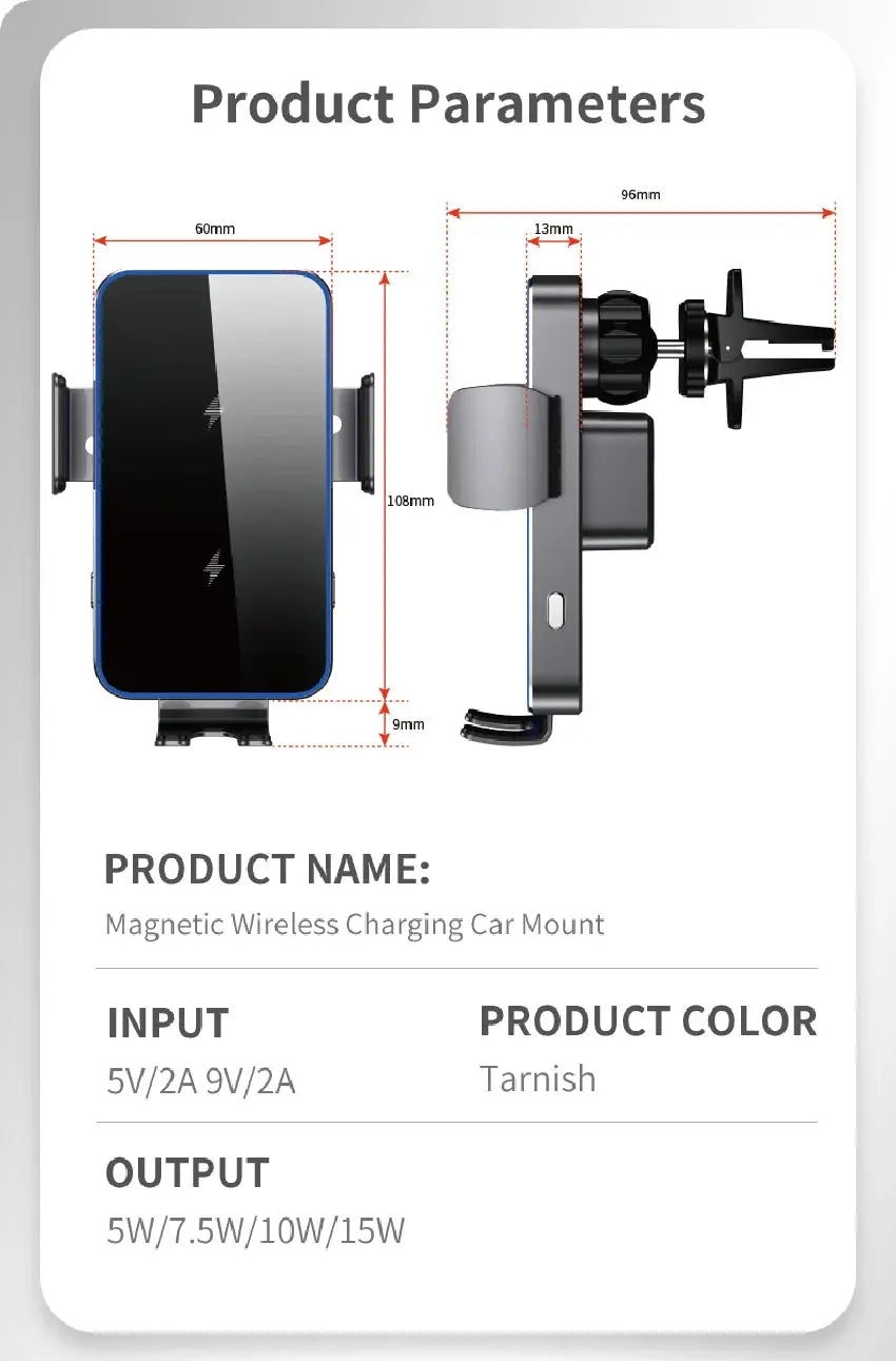 Wireless Car Charger Dual Coil Car Phone Holder Stand for Samsung Galaxy Z Flip 5 4 3 S22 S21 iPhone 14 13 Fast Charging Station - Magic Remotes