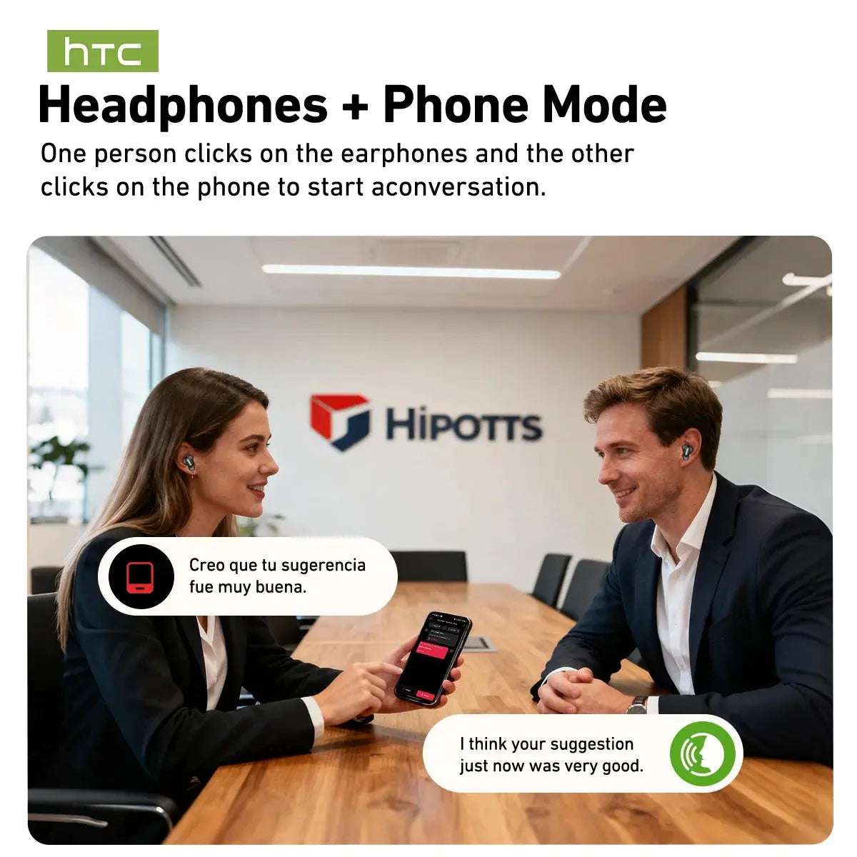 HTC NE79 TWS Wireless Bluetooth Earphones: AI Translator Earbuds Noise Cancellation Long Battery Life Premium Audio Headphones Magic Remotes