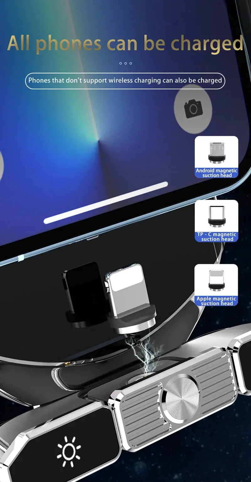 Car wireless charger Magnetic Cell Phone Holder Mobile Phone Stand in Car GPS Support 360° Rotatable Mount For iPhone Xiaomi - Magic Remotes