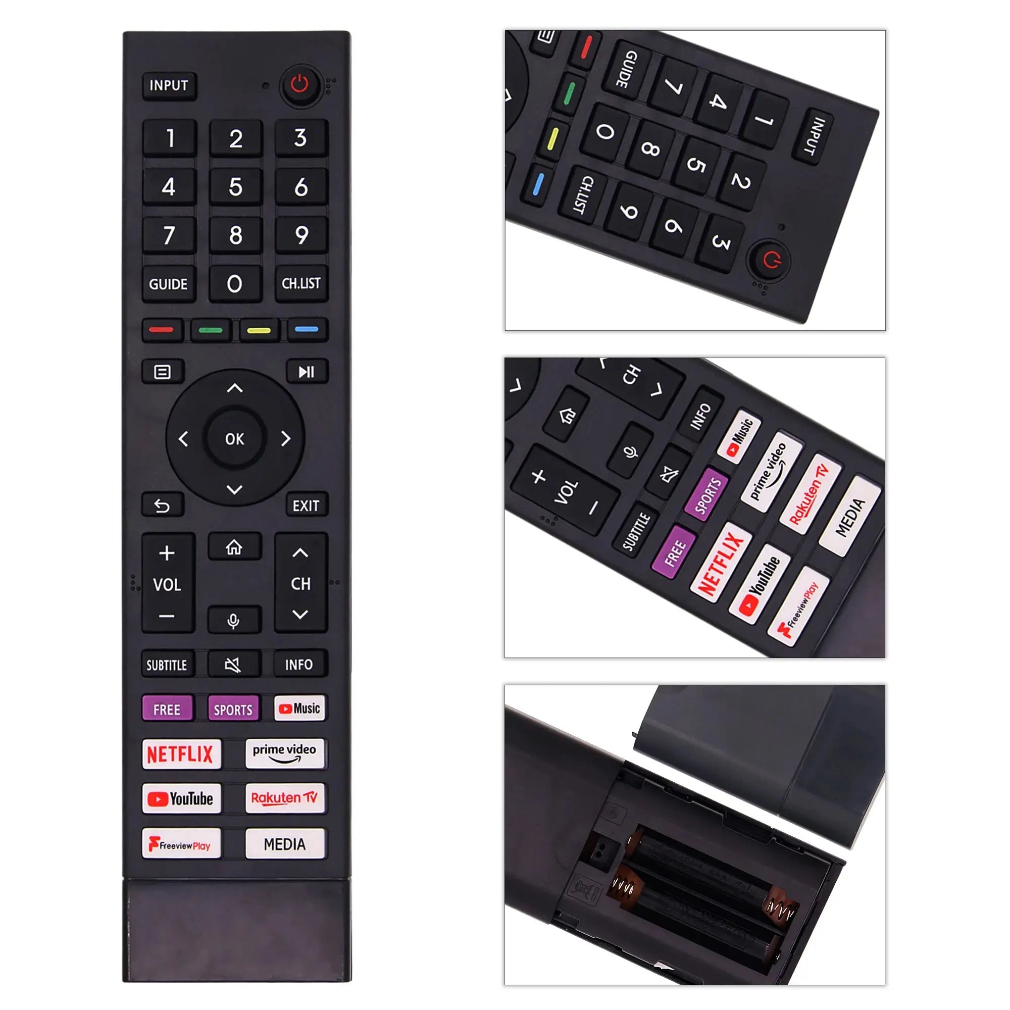 Replacement ERF3A80 Remote Control for Hisense 4K UHD TV - Infrared with Shortcut Buttons, No Setup Required - Magic Remotes