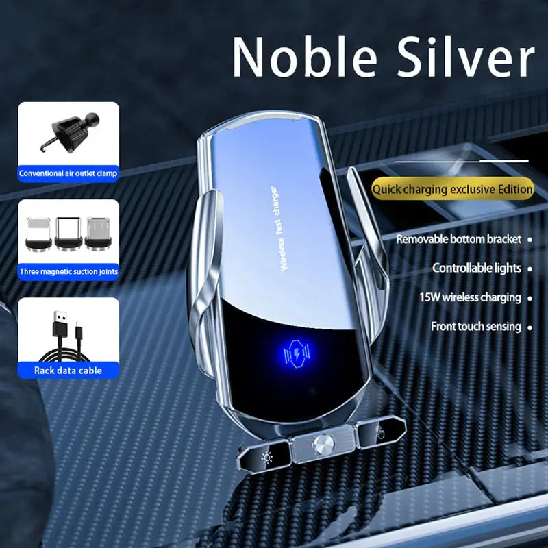 Car wireless charger Magnetic Cell Phone Holder Mobile Phone Stand in Car GPS Support 360° Rotatable Mount For iPhone Xiaomi - Magic Remotes