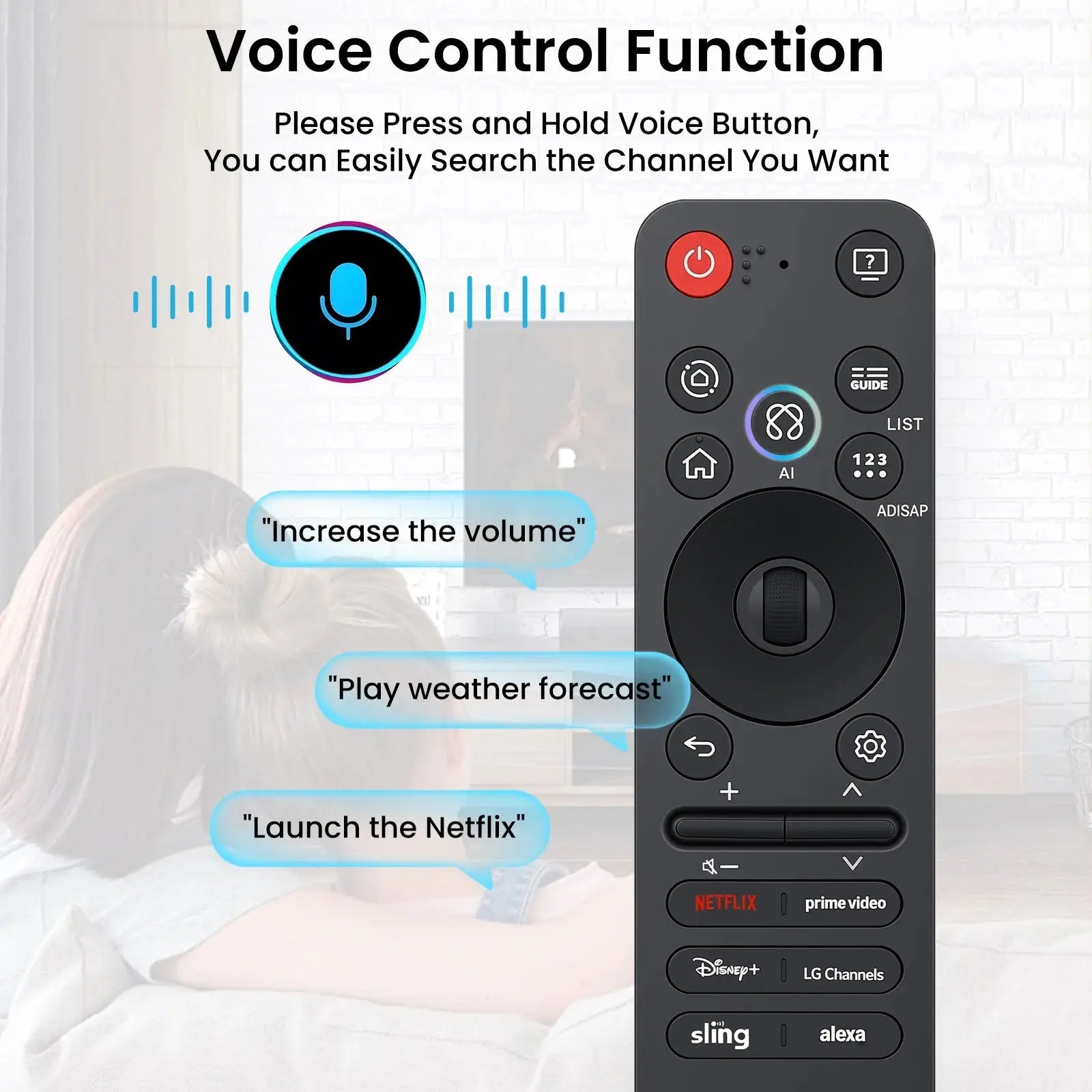 Replacement AN-MR25GA AI Magic Remote with Voice and Pointer,Compatible with 2019-2025 LG Smart TVs OLED, QNED, UHD, LED, LCD - Magic Remotes
