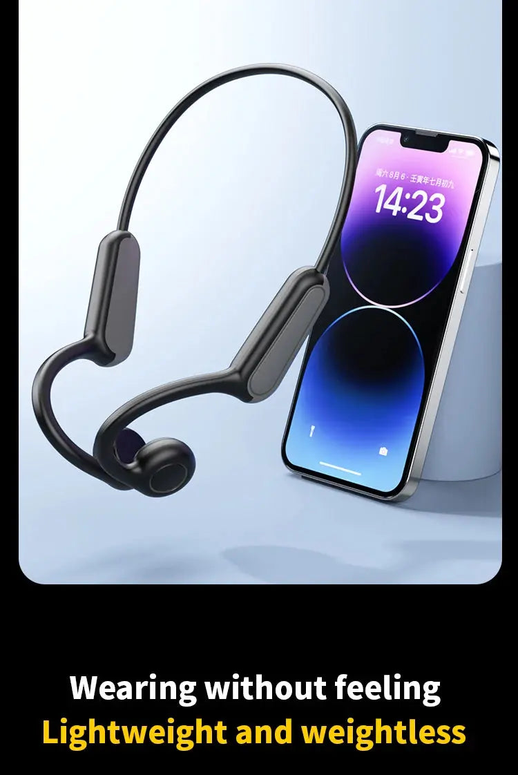 B8 True Bone Conduction Earphones Bluetooth 5.3 Sports Wireless Headphones Ear Hook IPX5 Waterproof Headset for Running Driving Magic Remotes