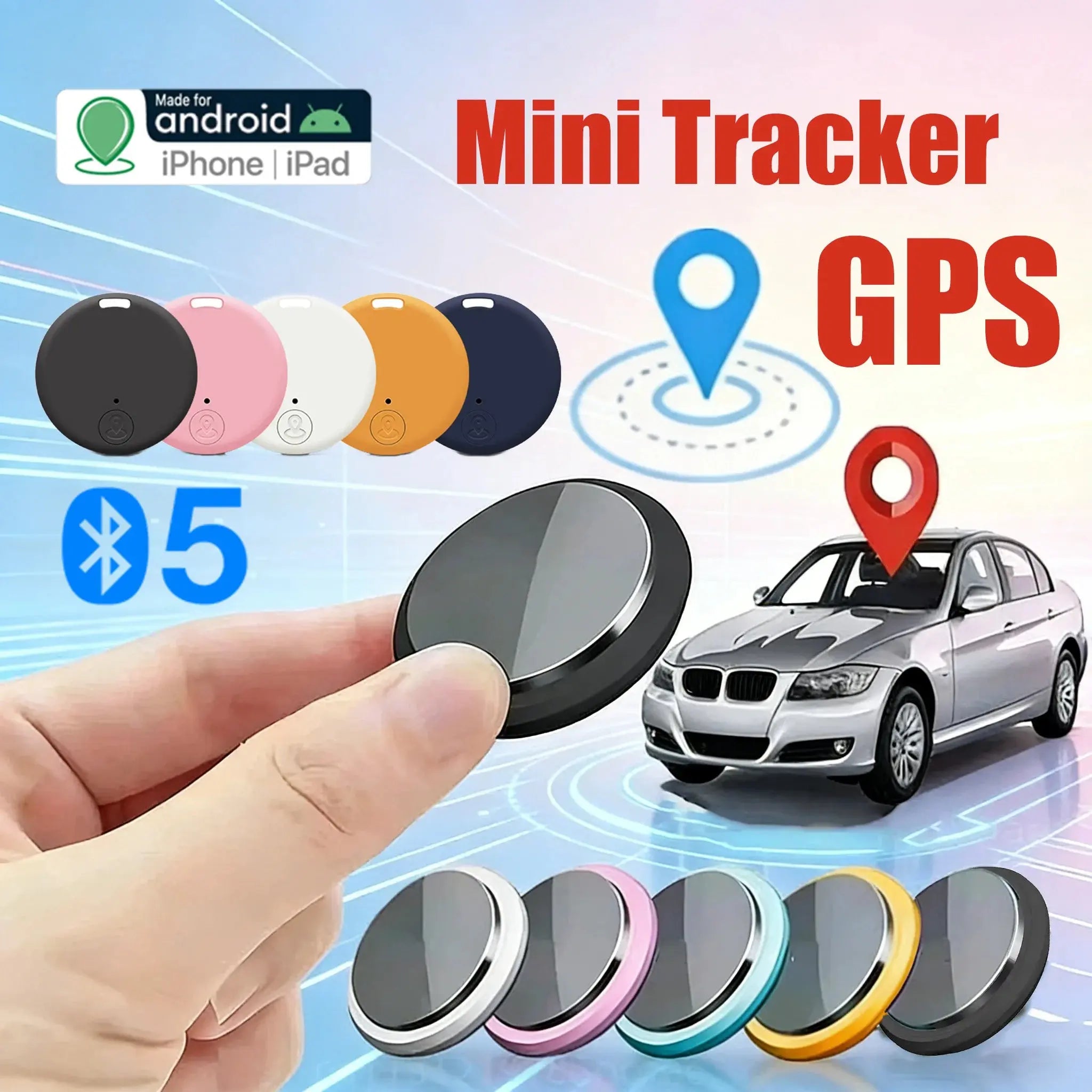 Mini GPS Tracker Bluetooth5.0 Anti-Lost Smart Device Pets Elderly Kid Car Suitcase Wallet Tracking Car Locator For IOS Android - Magic Remotes