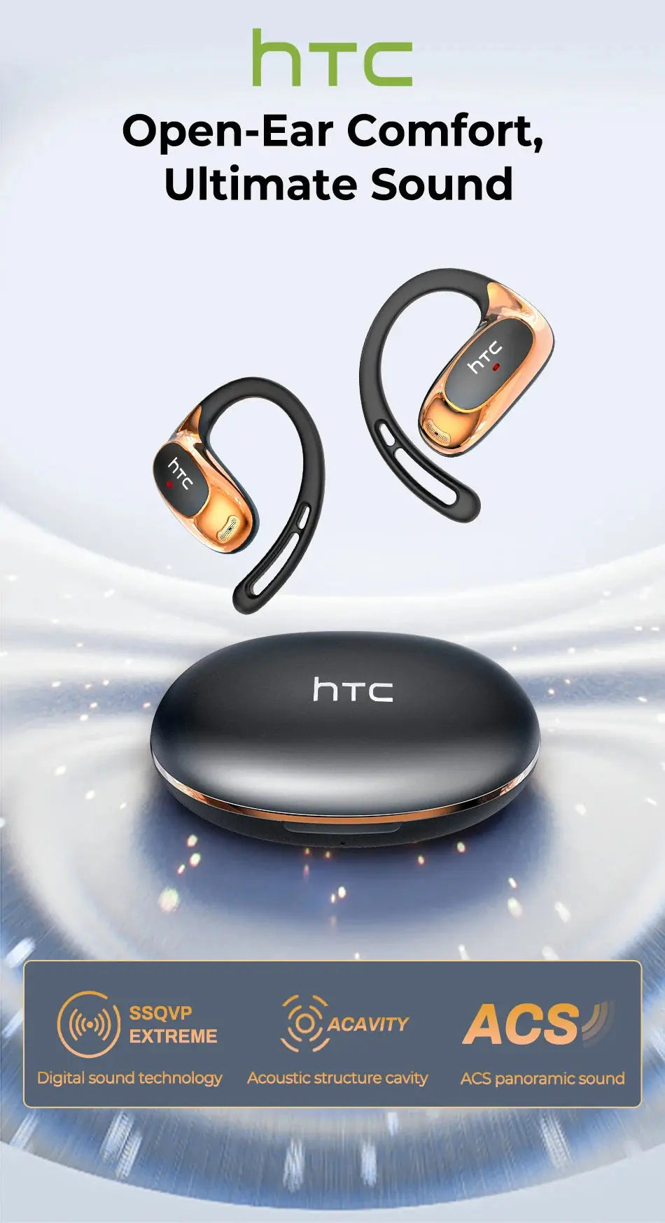 Bluetooth Auricles HTC NE35 2026 AI Real-Time Language Translator Earbuds 134 Languages BT6.0 IPX5 90H Battery Wireless Headset Magic Remotes
