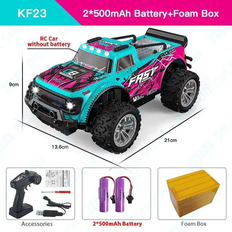 ZWN 1:16/1:20 2.4G Model RC Car With LED Light 2WD Off-road Remote Control Climbing Vehicle Outdoor Cars Toy Gifts for Kids Magic Remotes