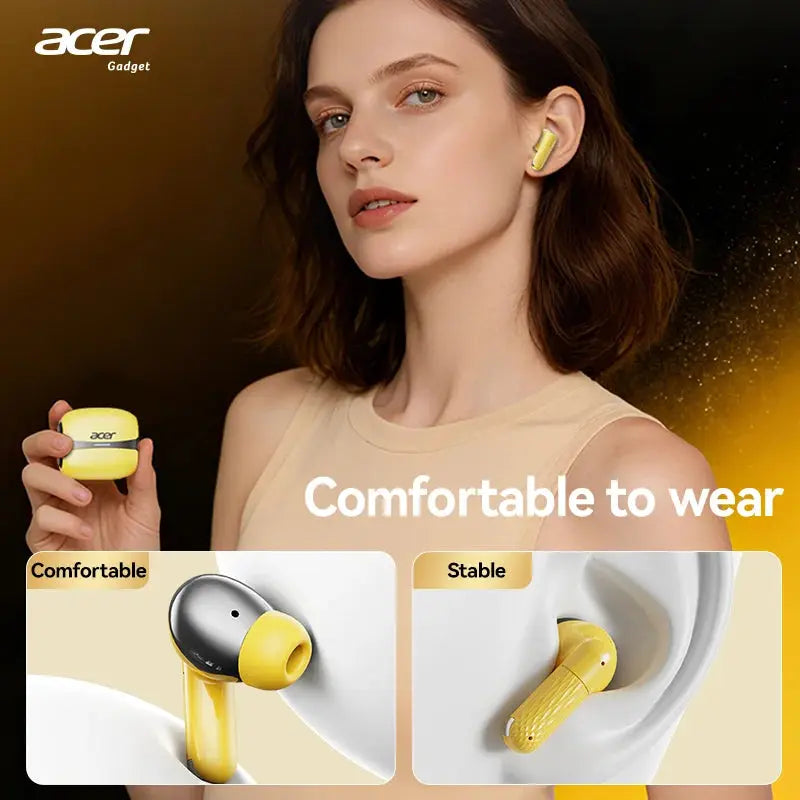 Acer Ohr548 Wireless Bluetooth Headphones with In-Ear Design, Anc Call Noise Reduction, Charging Case, Stereo Sound Effect, Low Latency for Gaming, Comfortable Fit for Sports, Running, and Fitness Magic Remotes