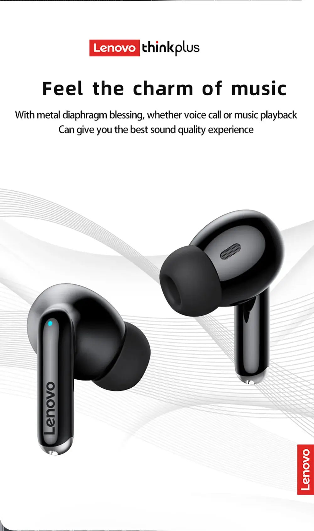 Original Lenovo XT88 TWS Wireless Earphones Bluetooth 5.3 Dual MIC Stereo Noise Reduction Bass HIFI Touch Control Earbuds Magic Remotes