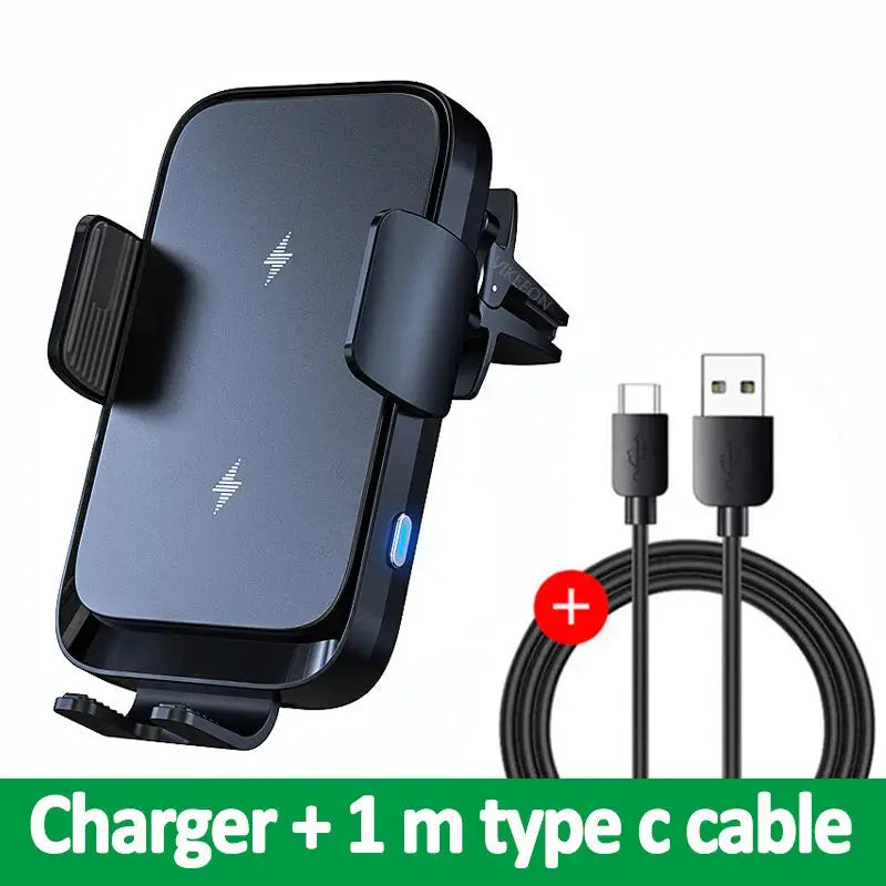 Wireless Car Charger Dual Coil Car Phone Holder Stand for Samsung Galaxy Z Flip 5 4 3 S22 S21 iPhone 14 13 Fast Charging Station - Magic Remotes