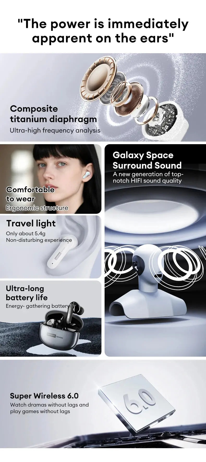 Choice Lenovo Wireless Earphones Bluetooth 6.0 Low Latency Gaming Headset Sport Earbuds XT88Plus Business Headphone 300mAh LE202 Magic Remotes