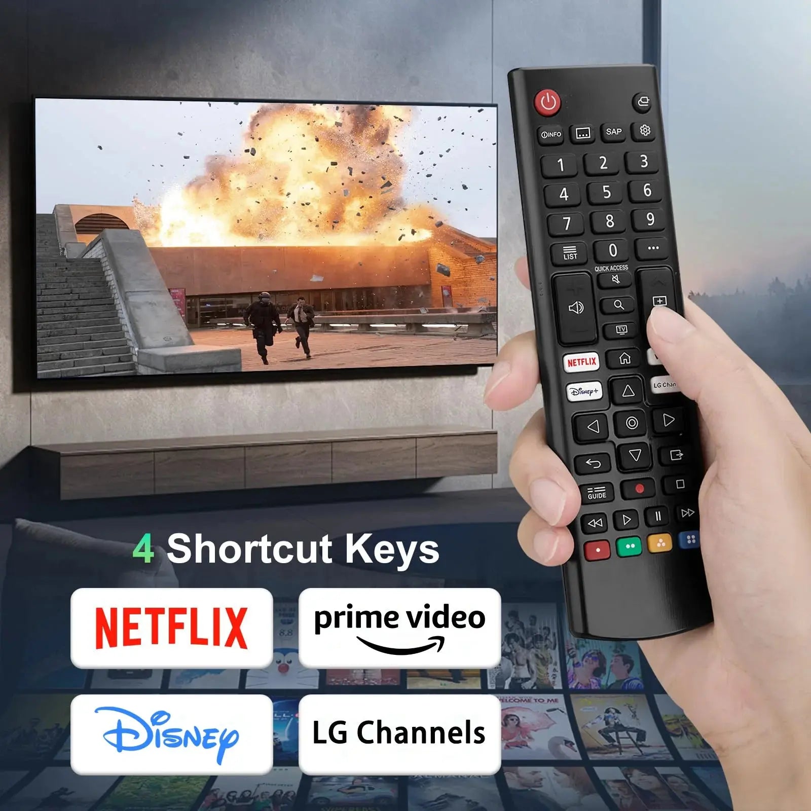 Universal Remote for L-G TV Remote Control (All Models) Compatible with All LG LED OLED LCD UHD HDTV HDR Webos 4K 8K Smart TV Magic Remotes